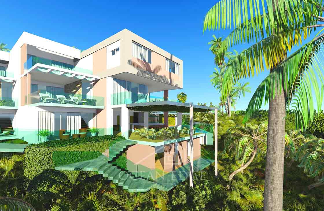 3-level townhouses with rooftop in ocean view hotel, Las Terrenas Real Estate Ocean Edge Dominican Republic
