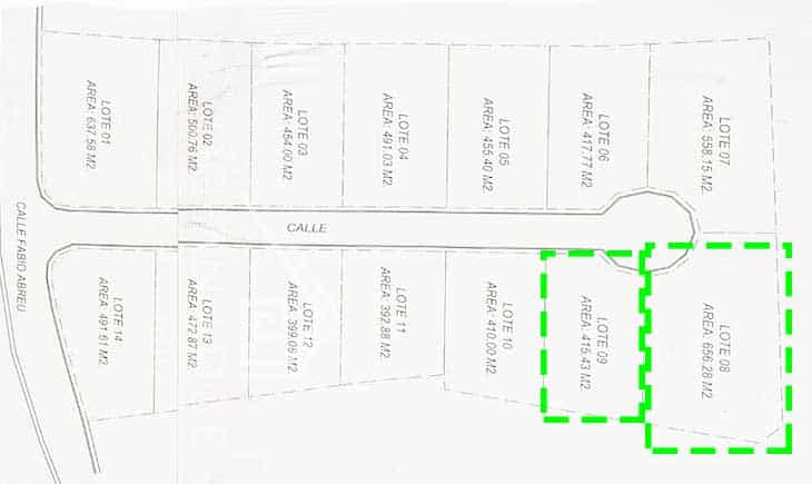 2 building lots available in central location-las-terrenas-real-estate-plan