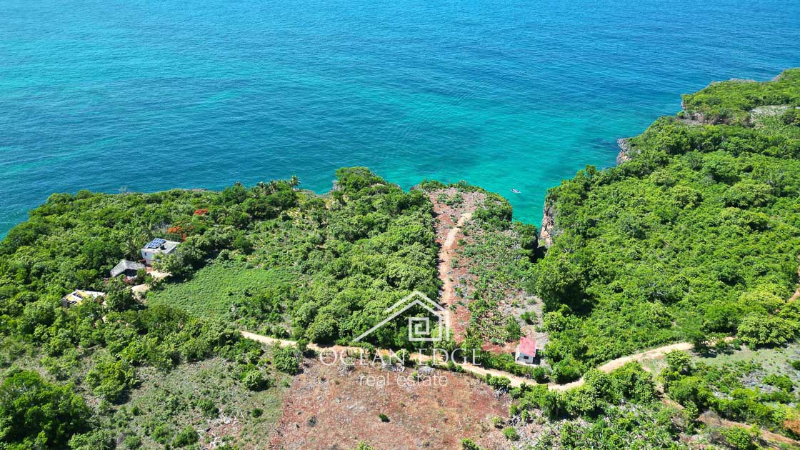 Waterfront cliff lot for sale Las Galeras  Real Estate Ocean Edge Dominican Republic