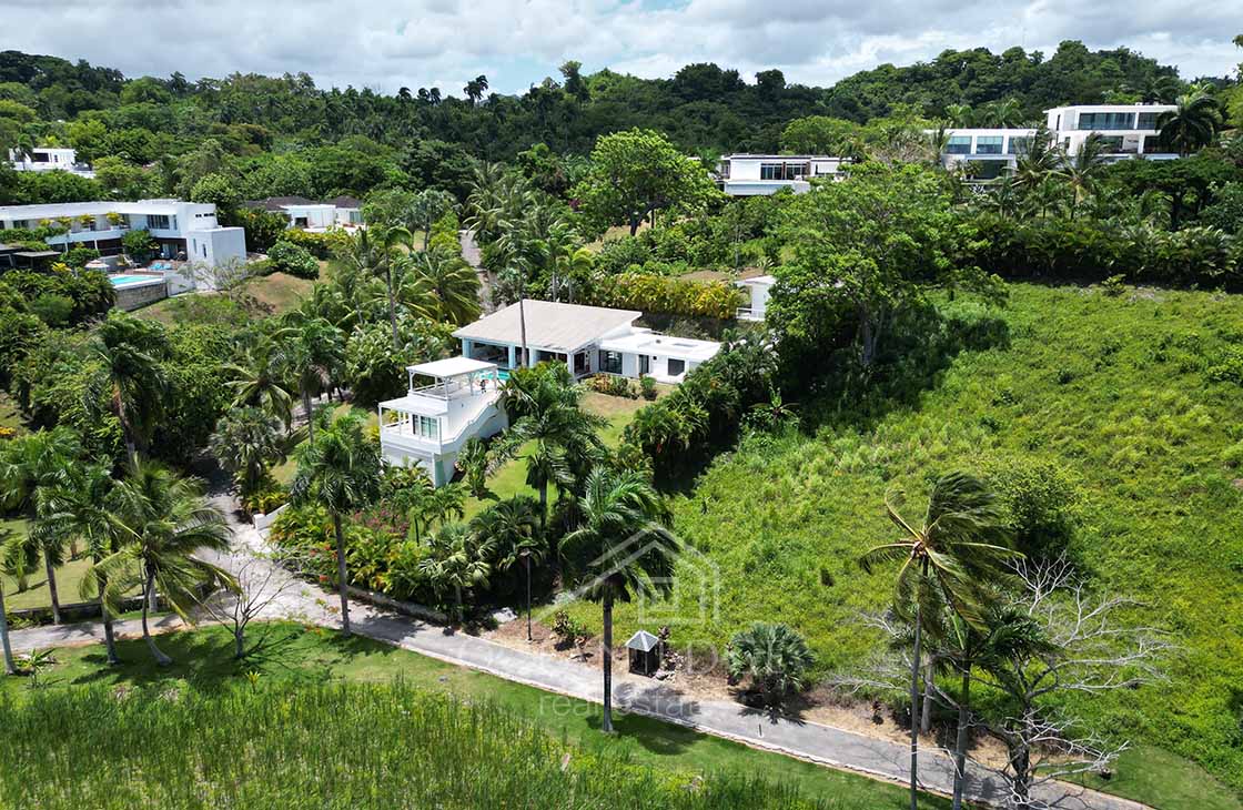 Architect-villa-in-beachfront-community-Esperanza-las-terrenas-ocean-edge-real-estate-drone
