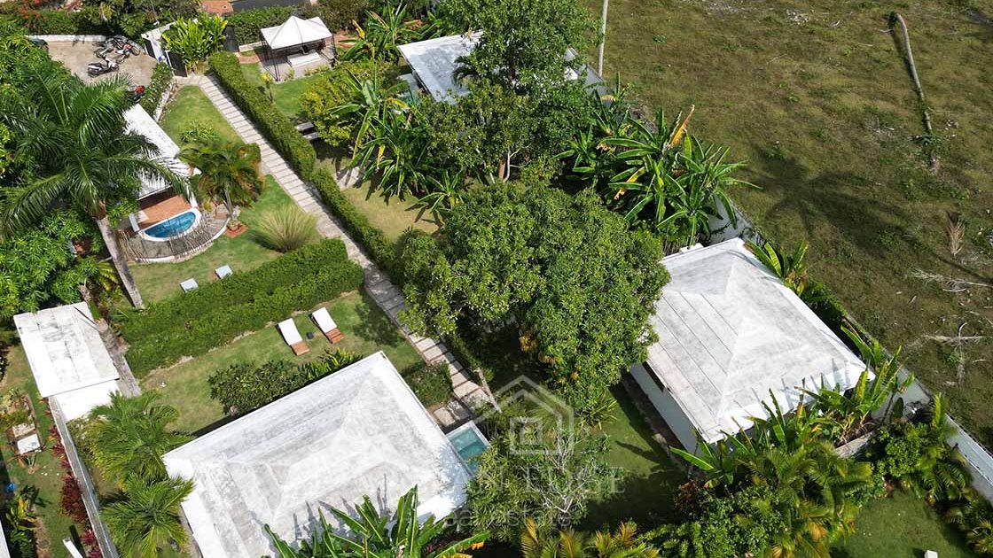4-bungalows-Airbnb-Business-for-sale-las-terrenas-ocean-edge-real-etate-drone