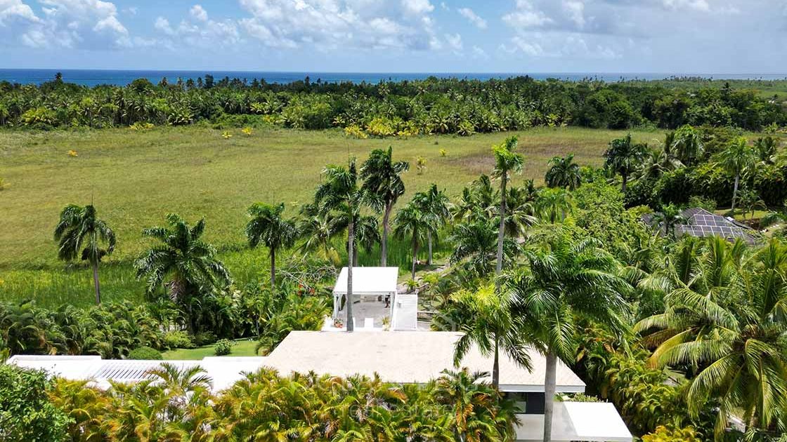 Architect-villa-in-beachfront-community-Esperanza-las-terrenas-ocean-edge-real-estate-drone