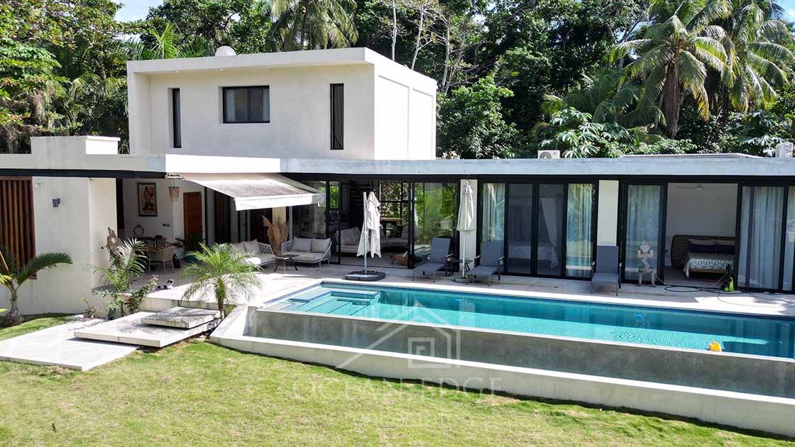Architect villa & tropical garden near the beach-las-terrenas-ocean-edge-real-estate drone