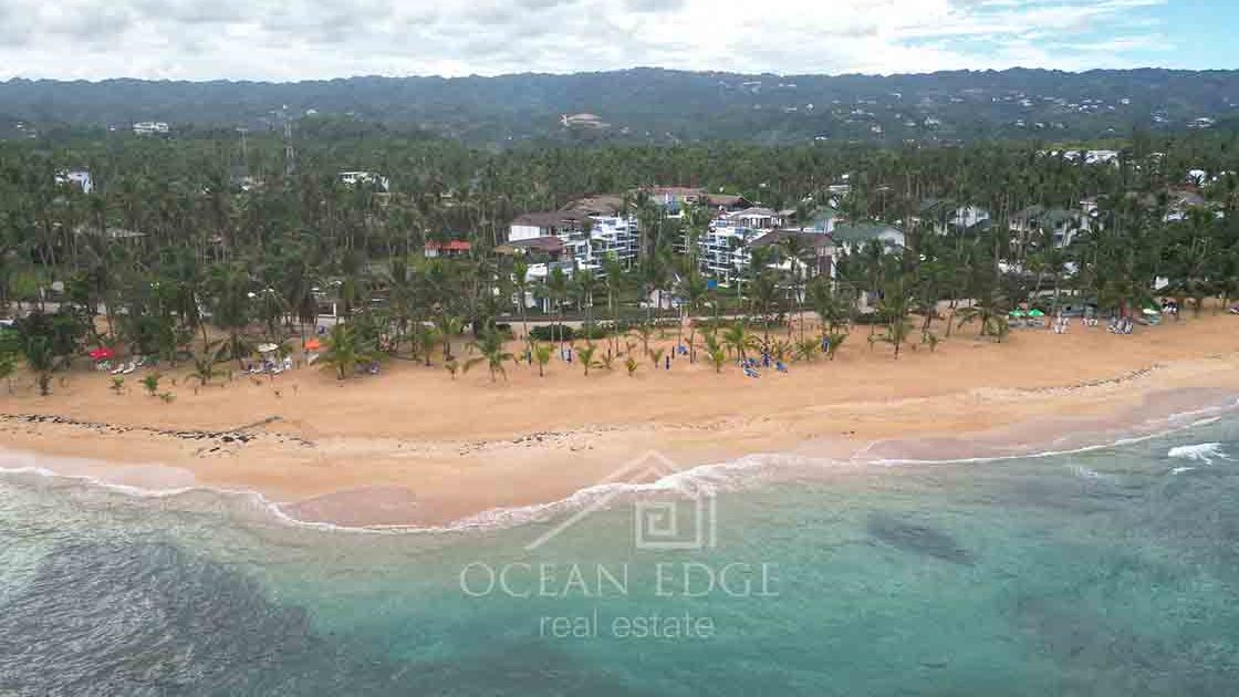 Beachfront 3-bedroom Penthouse Las Ballenas Beach Web - Las Terrenas Real Estate - OCean Edge Dominican Republic Drone 12