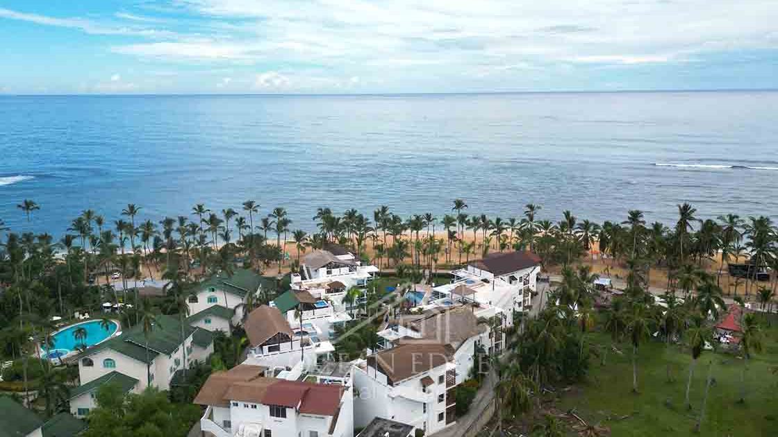 Beachfront 3-bedroom Penthouse Las Ballenas Beach Web - Las Terrenas Real Estate - OCean Edge Dominican Republic Drone 9
