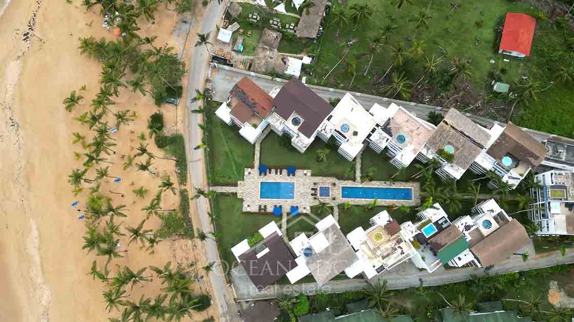 Beachfront 3-bedroom Penthouse Las Ballenas Beach Web - Las Terrenas Real Estate - OCean Edge Dominican Republic Drone 6