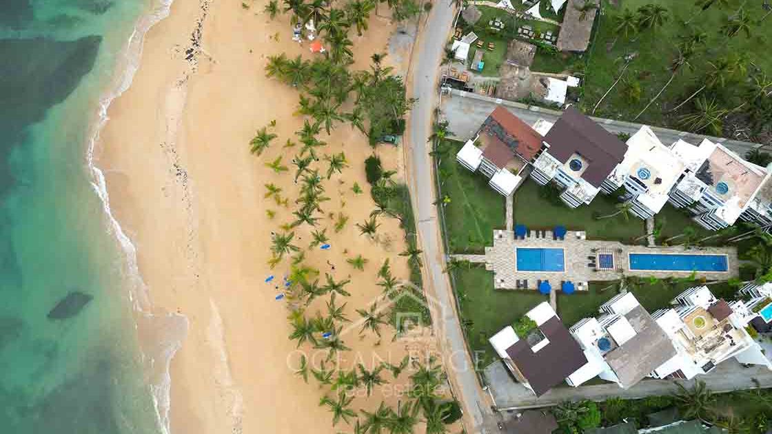 Beachfront 3-bedroom Penthouse Las Ballenas Beach Web - Las Terrenas Real Estate - OCean Edge Dominican Republic Drone 4