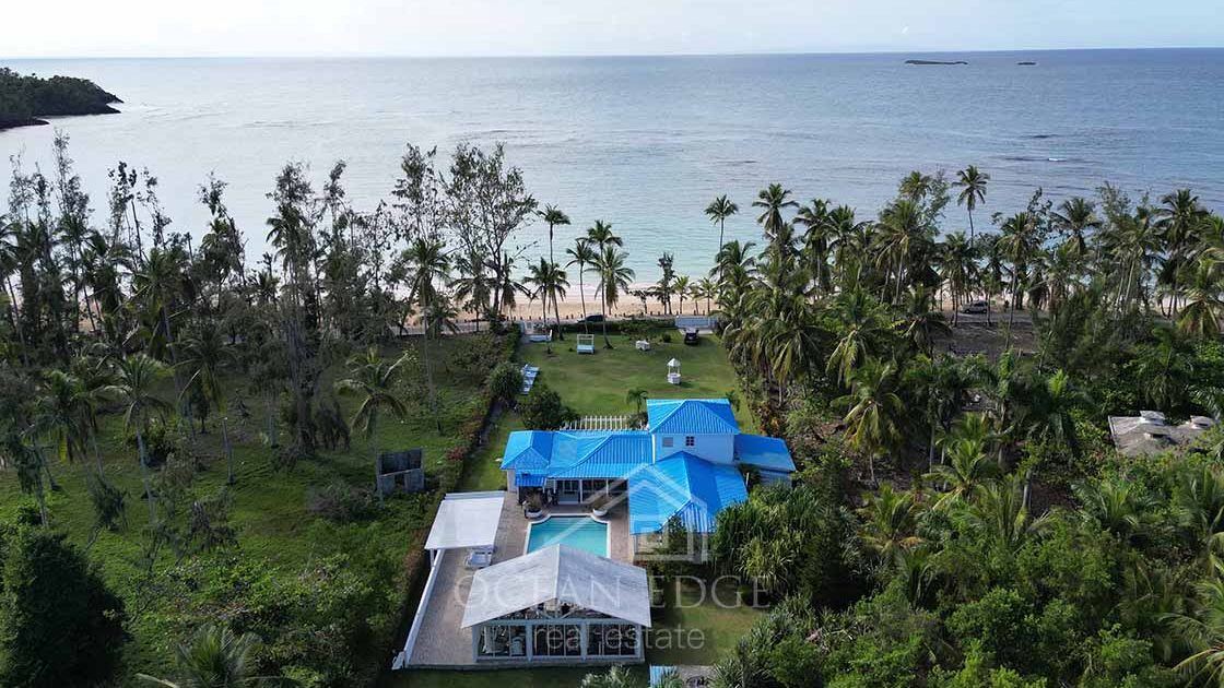 Mesmerizing-Beachfront-Luxury-villa-in-Playa-Las-Ballenas-las-terrenas-ocean-edge-real-estate-drone