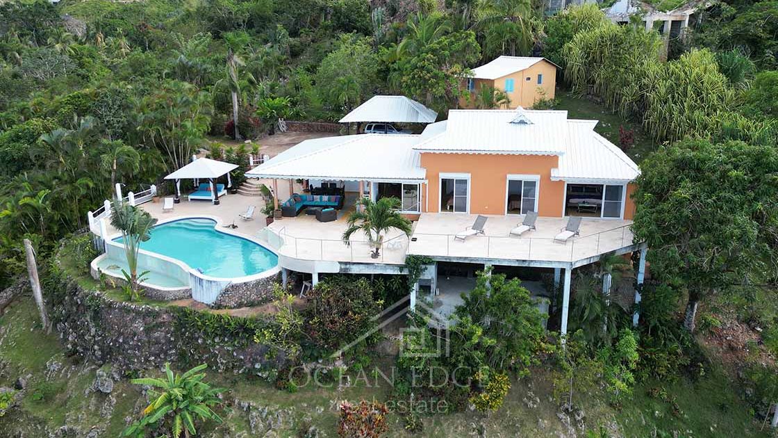 Mountain-nest-villa-with-Ocean-view-Tropical-garden-las-terrenas-ocean-edge-real-estate-drone-