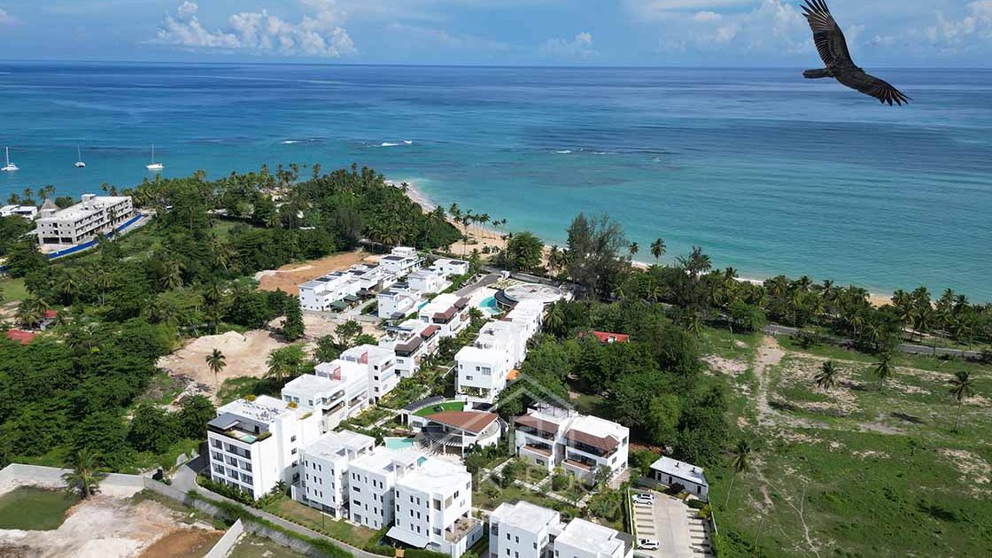 Spacious & well furnished 2-br condo on Portillo beach-las-terrenas-ocean-edge-real-estate drone
