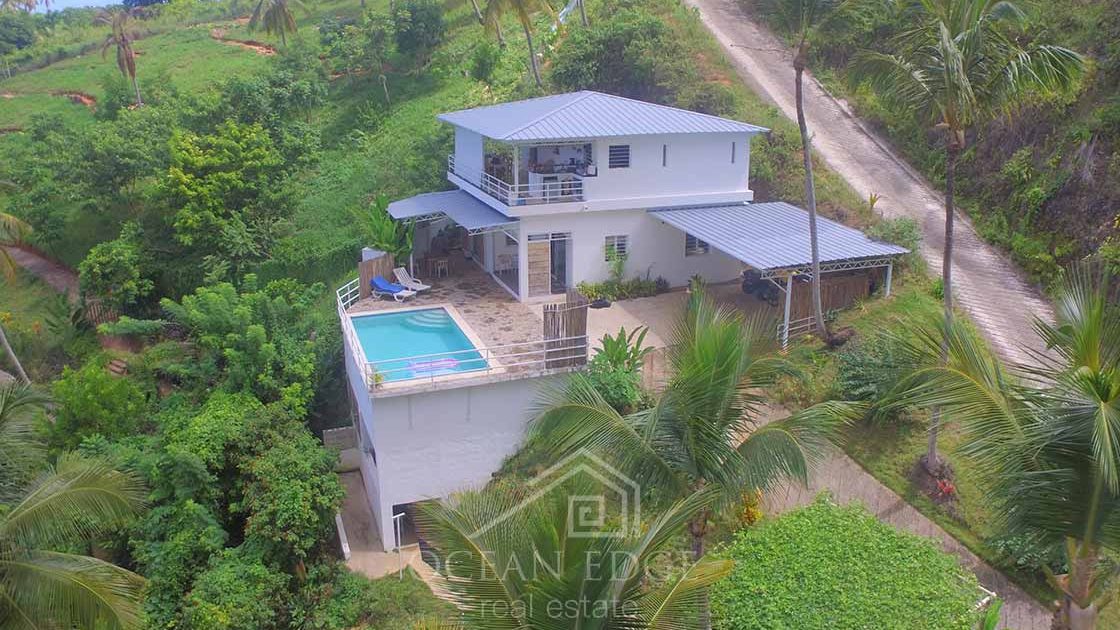Villa perched on the hill with view at Cosón bay waters - las terrenas - real estate - drone (7)